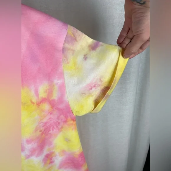 ELODIE TIE DYE CREW NECK T-SHIRT DRESS Size Small NWT - Picture 17 of 17